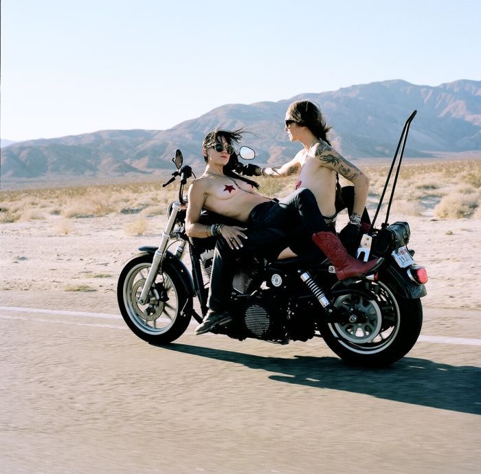 Girls on a motorcycle in Yiwu