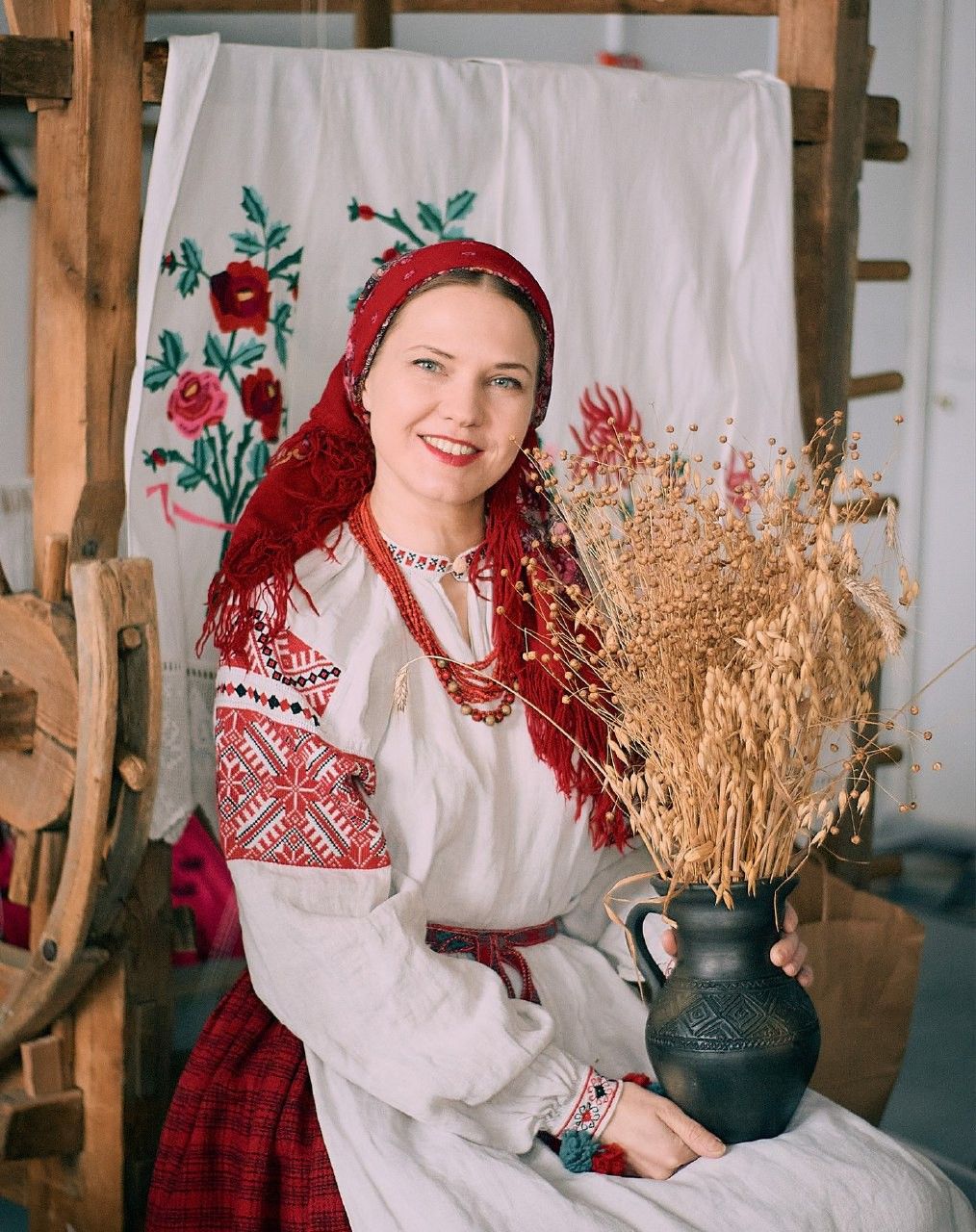 Women in Slavic costumes in Yiwu