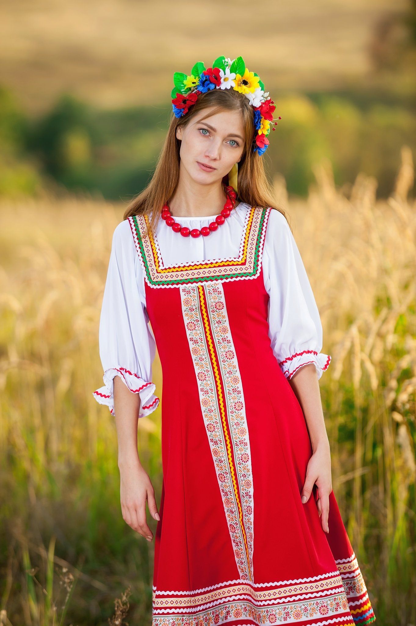 Women in Slavic costumes in Yiwu